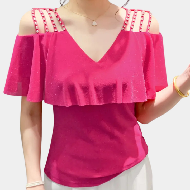 Fashionable V-Neck Blouse for Women - Elvira