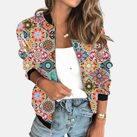 Women's Retro Bomber Jacket with Print - Zoë