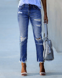 Women's Ripped Slim-Fit Jeans – Liora