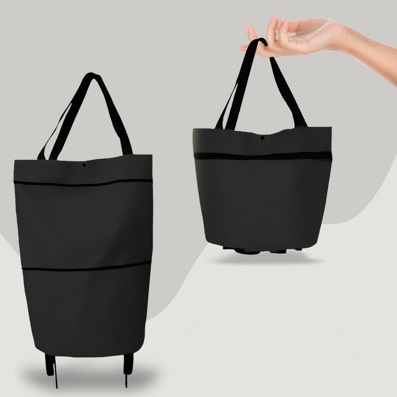 2-in-1 Convertible Shopping Bag with Wheels - CarryFlex