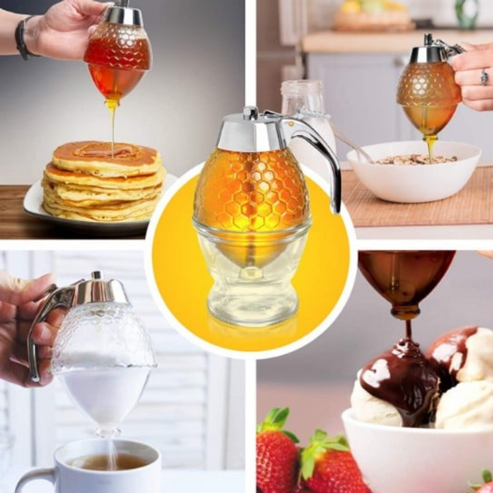 Stijlvolle Honingdispenser met Druppelvrije Technologie - AmberDrop
