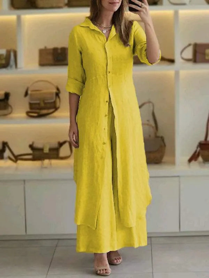 Two-piece women's summer set made of linen – Amaya