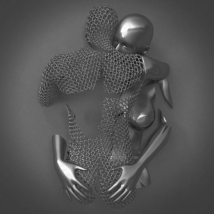 Płótno miłości z metalową figurą - AmorArte