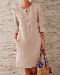 Trendy Summer Dress with Button Closure – Allegra