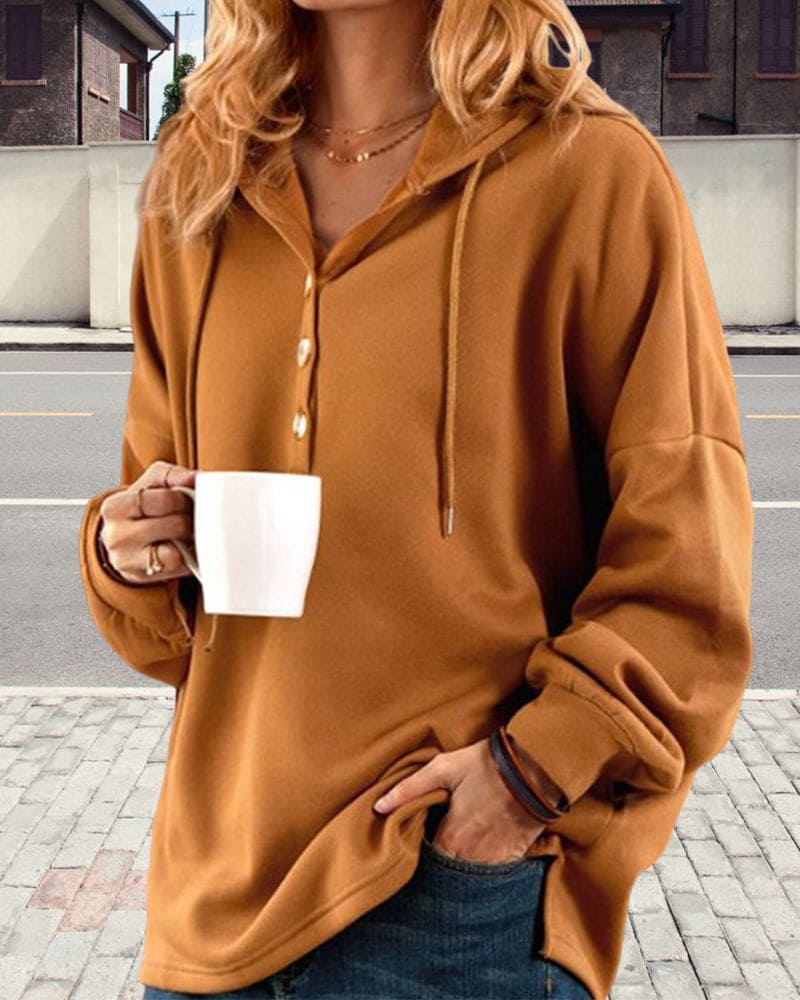 Hoodie met Knoopsluiting - Luna
