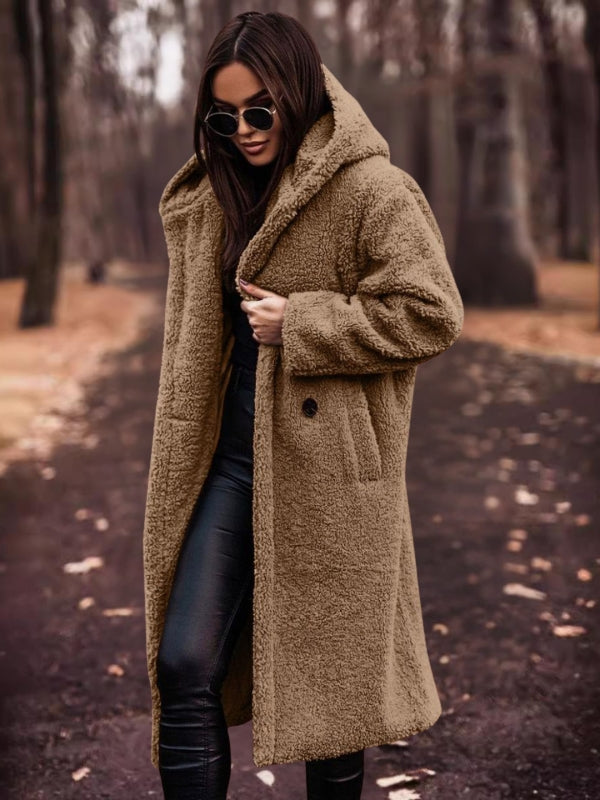 Women's trench coat with belt & double button closure – Clara