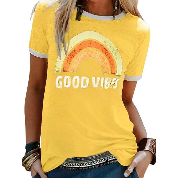 Women's T-Shirt with Rainbow Print – Sunny
