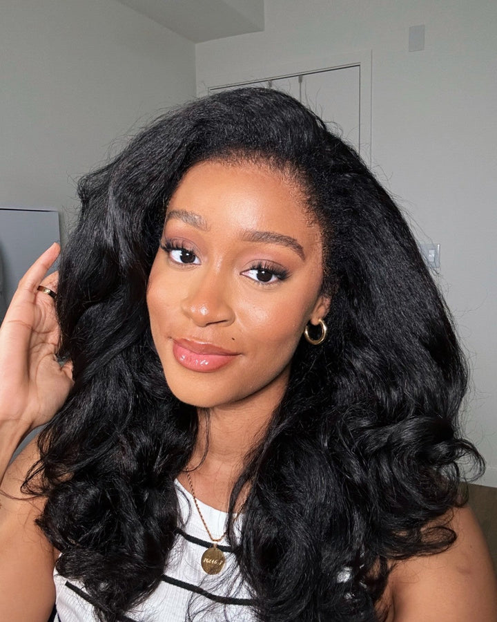Black HD Lace Wig with Body Wave & Curly Edges – Amara