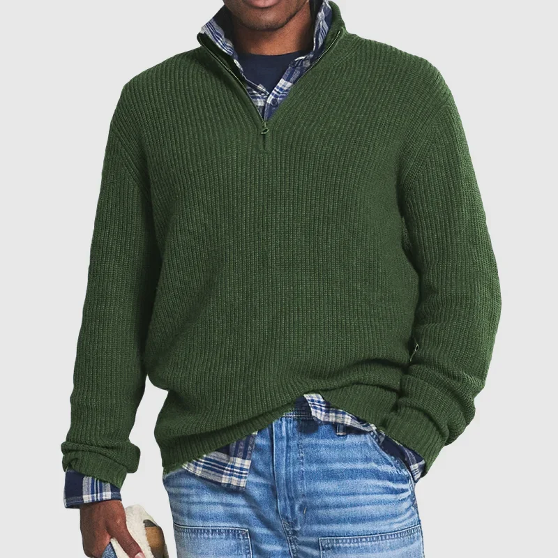 Casual Men's Sweater with Zipper - Max