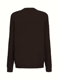 Effen Gebreid Vest met Knoopsluiting en Zakken - Olivia
