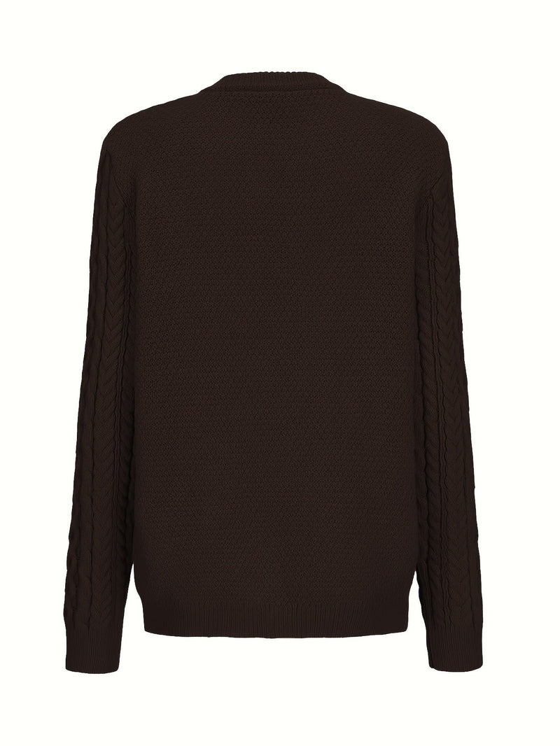 Effen Gebreid Vest met Knoopsluiting en Zakken - Olivia