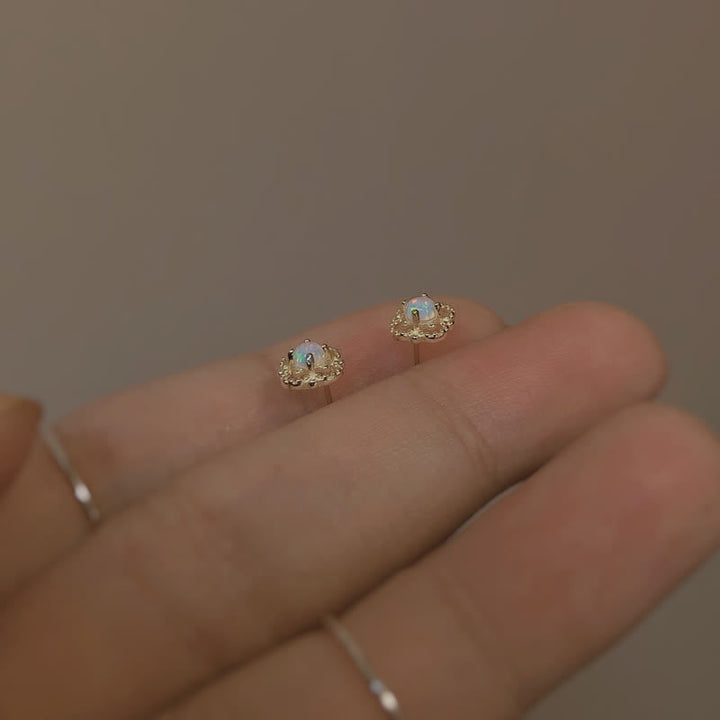 Delicate Vintage Earrings with Opal - Seraphina