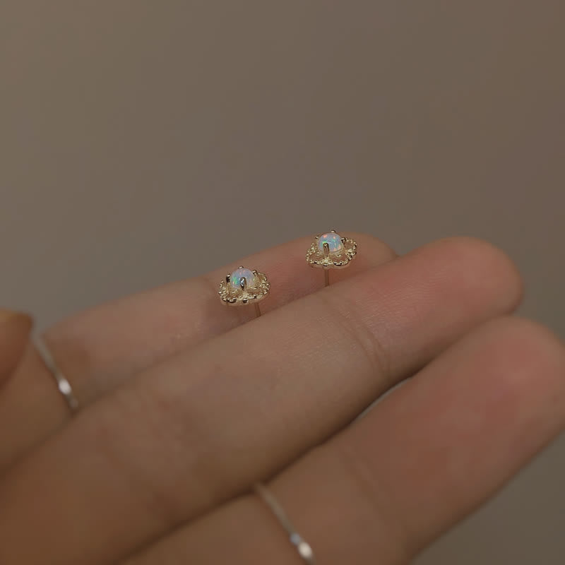 Delicate Vintage Earrings with Opal - Seraphina