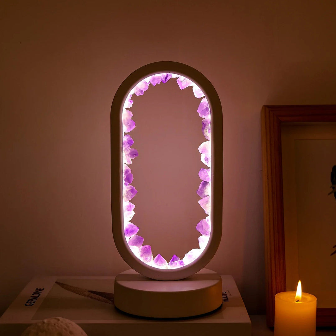 Ręcznie wykonana lampa z ametystem - Serenith