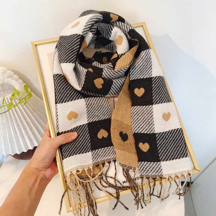Plaid Women's Polyester Scarf for Autumn & Winter – Aurelie