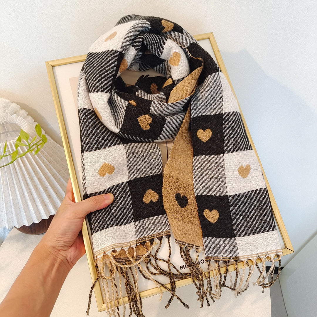 Plaid Women's Polyester Scarf for Autumn & Winter – Aurelie