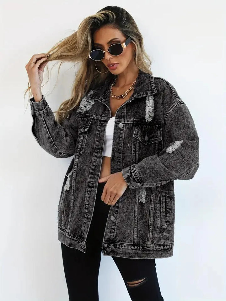 Waterproof & Lined Oversized Women's Denim Jacket – Talia