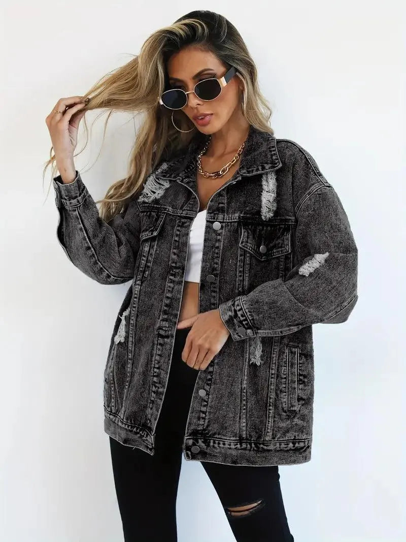 Waterproof & Lined Oversized Women's Denim Jacket – Talia