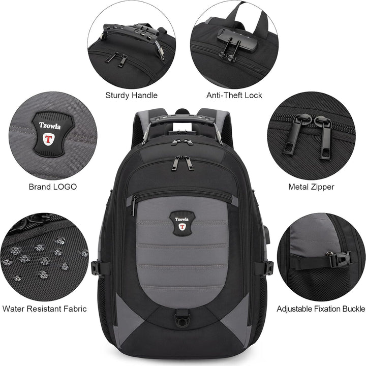 Waterdichte Anti-Diefstal Laptop- & Reisrugzak met USB-poort – 17,3"