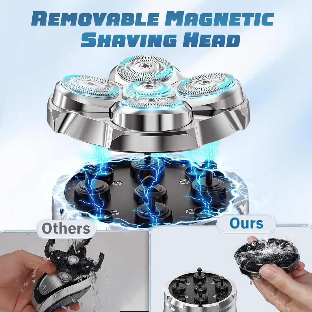 Afeitadora de cabeza magnética impermeable para hombres calvos – Tavien