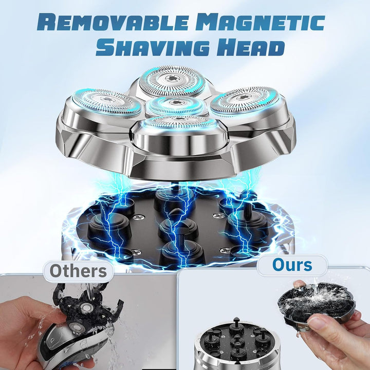Afeitadora de cabeza magnética impermeable para hombres calvos – Tavien