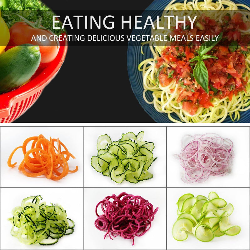 4-in-1 Heavy-Duty Vegetable Spiralizer with Strong Suction Cup