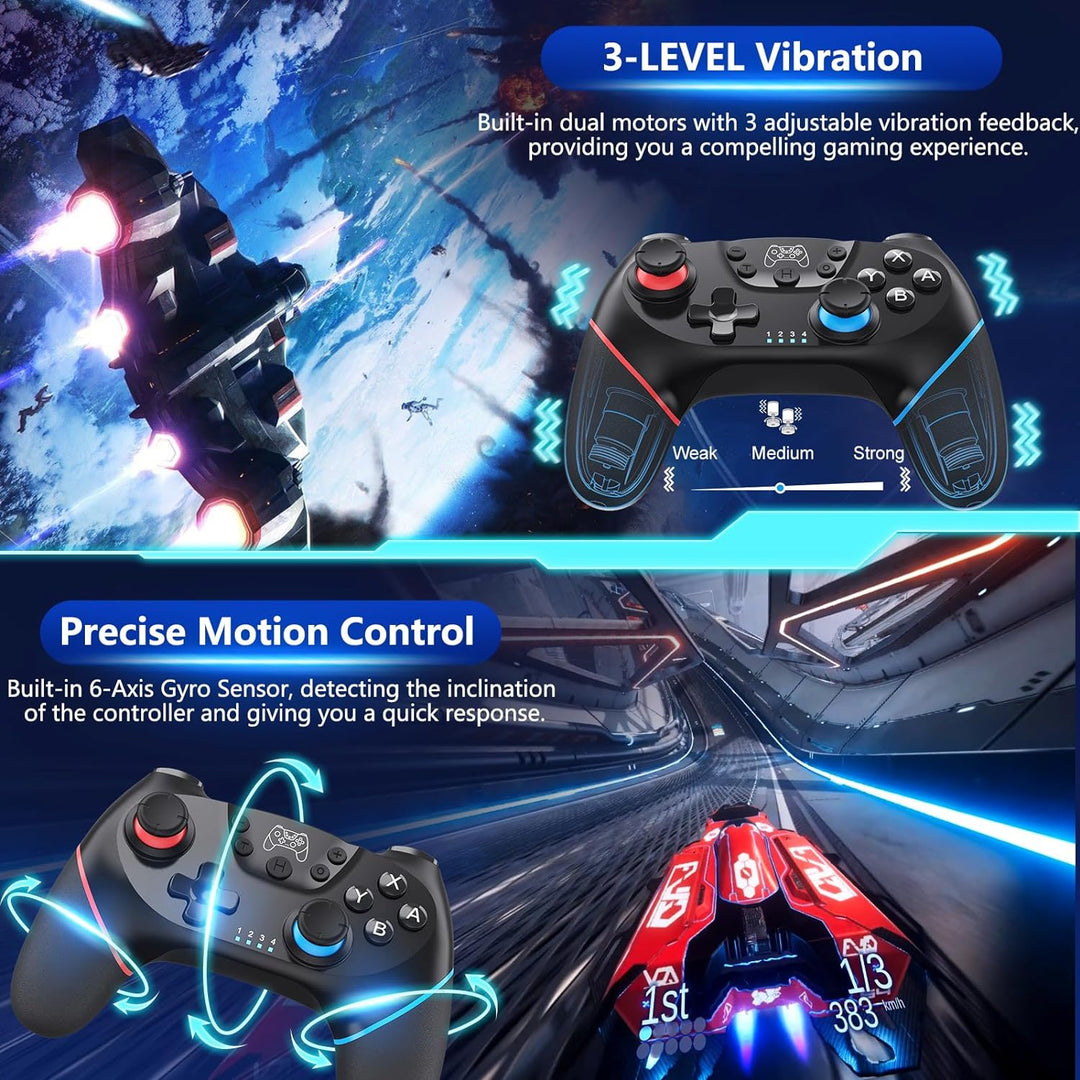 Draadloze Switch-controller met Hall Effect Joysticks en Turbo-functie – Nexora