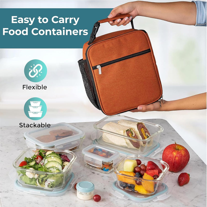 8-Piece Set of Glass Food Storage Containers with Lids