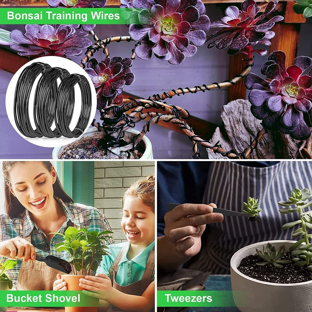 24-delige Bonsai Boomverzorgingsset met Hoog-K koolstofstaal Gereedschap en PU Leren Tas – Sevora