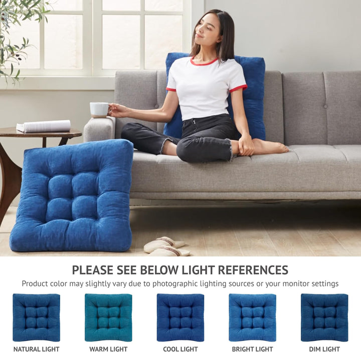 Set of 2 Meditation Cushions - Large Tufted Corduroy Cushions