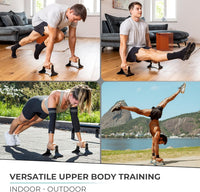 Heavy Wooden Push-Up Handles - Non-Slip Parallettes Bars