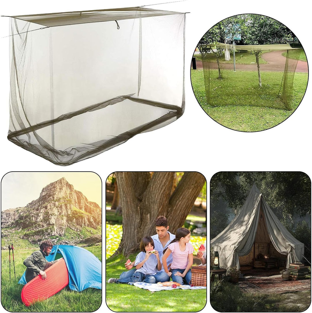 Toldo rectangular de malla antimosquitos de madera para exterior - Ventora