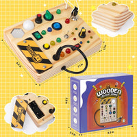 Montessori tablica korkowa dla maluchów z 27 lampkami LED - BrightMinds
