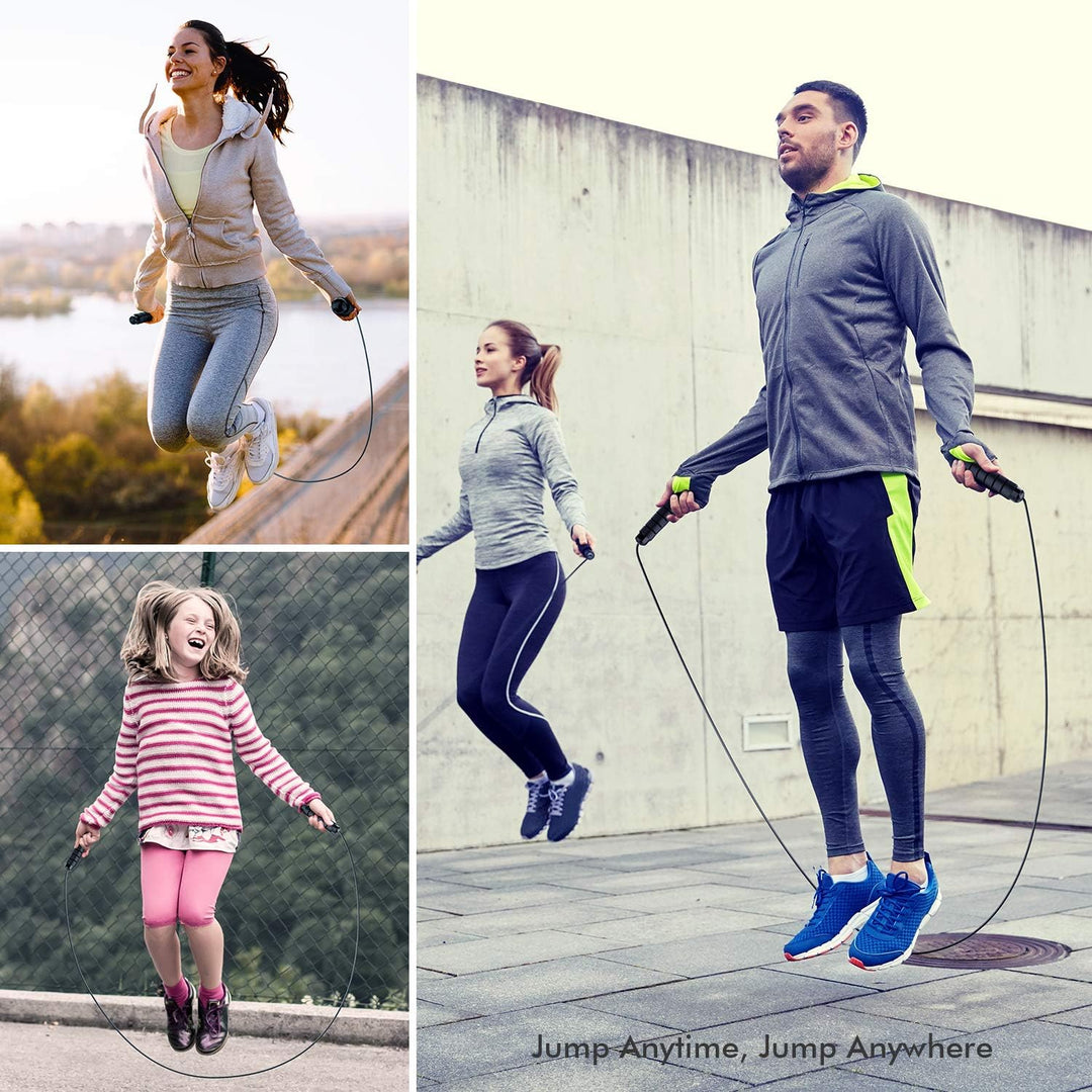 Regulowana skakanka sprężynowa bez plątania do fitnessu