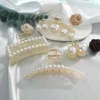 Stylish Pearl Hair Clips - 4-Pack