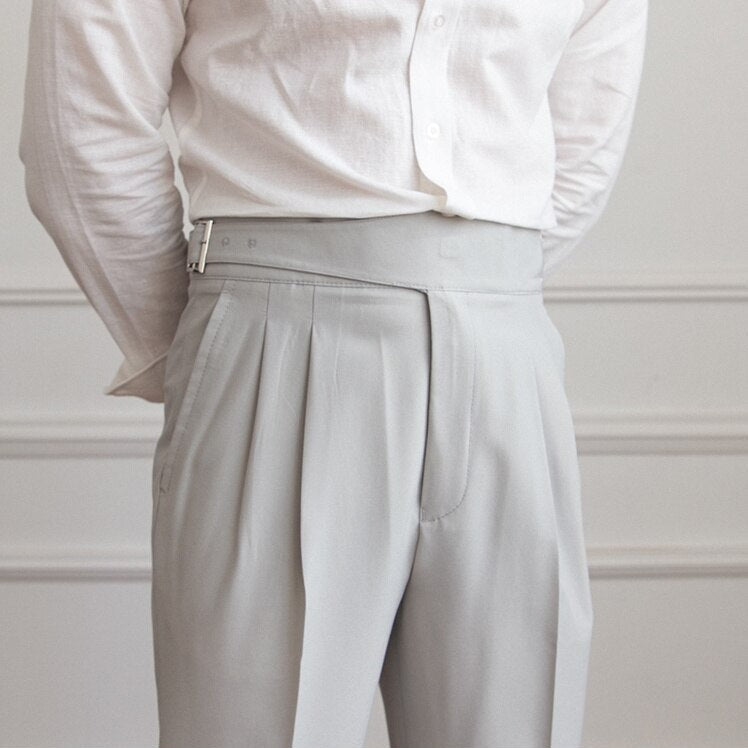 Classic Men's Pants with Buckle - Oliver