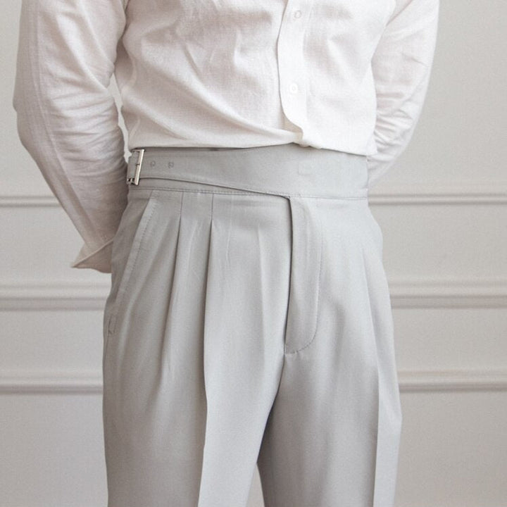 Classic Men's Pants with Buckle - Oliver