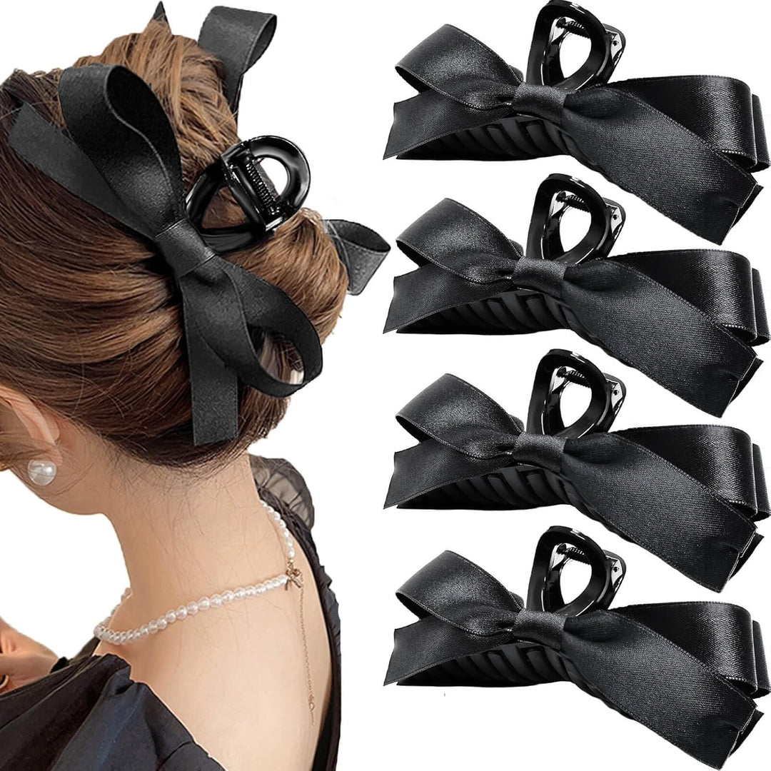 Large Satin Bow Clips