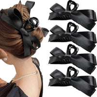 Large Satin Bow Clips