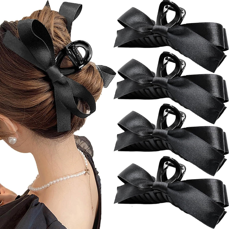 Large Satin Bow Clips