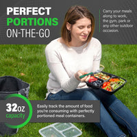 Meal Prep Containers – 3-Compartment Bento Boxes with Lid 900 ml [20 Pack]