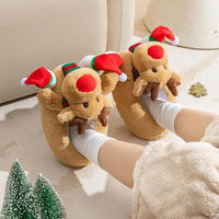 Warm Christmas Reindeer Slippers - Rudolf