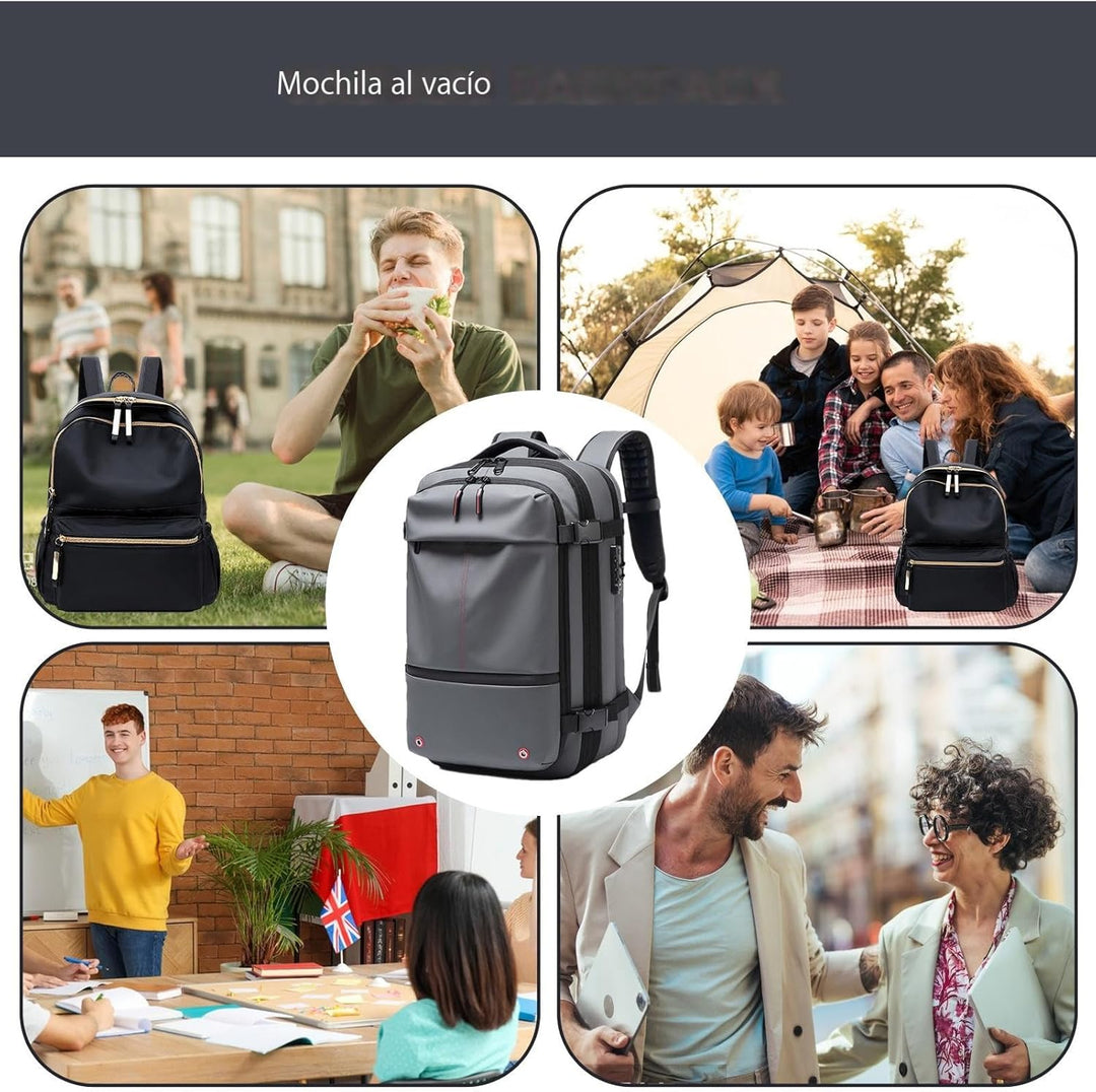 Vacuum Backpack – Expandable 60L Waterproof Travel Backpack with Laptop Compartment – Trivora