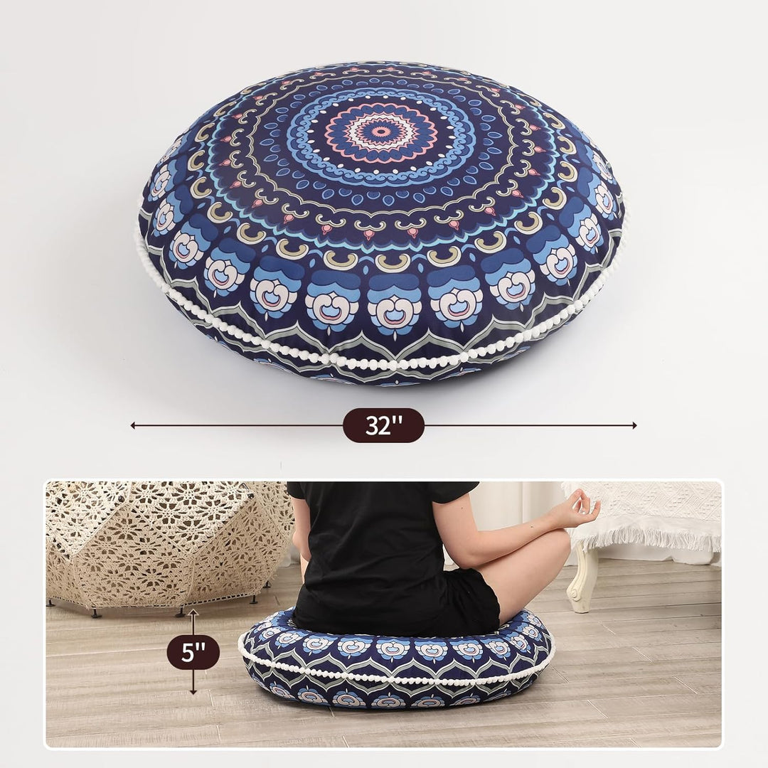 Duża okrągła poduszka do medytacji z pianką memory (81 cm)