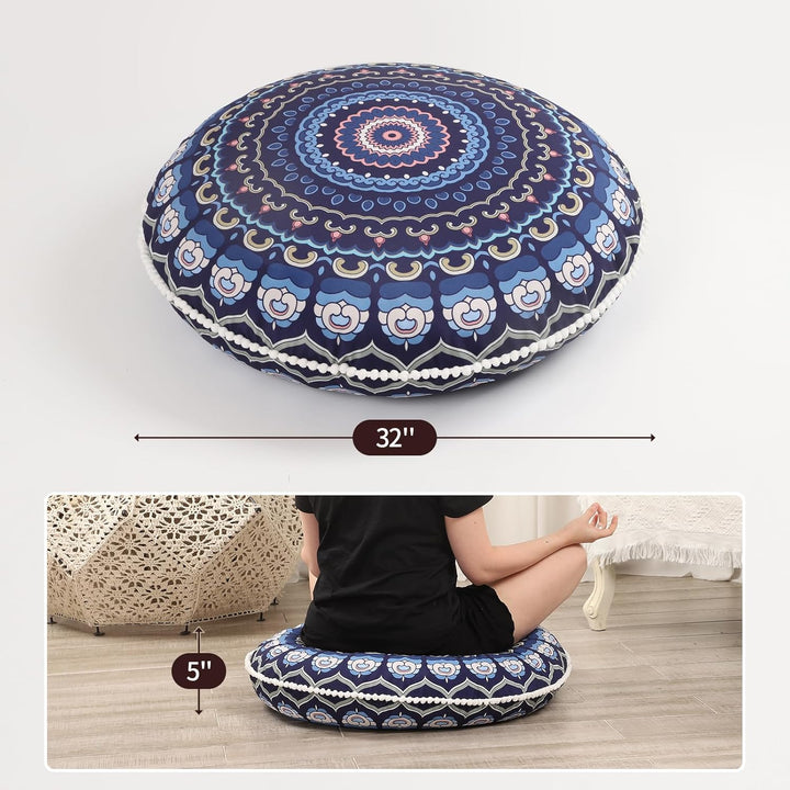 Duża okrągła poduszka do medytacji z pianką memory (81 cm)