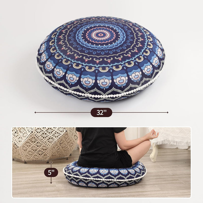 Duża okrągła poduszka do medytacji z pianką memory (81 cm)