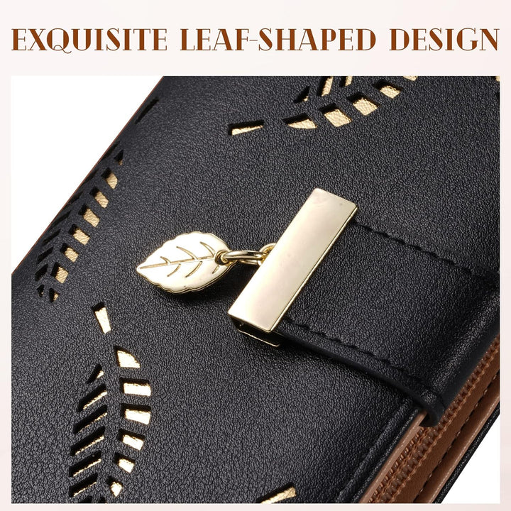 Long Leaf Leather Wallet - Leanne