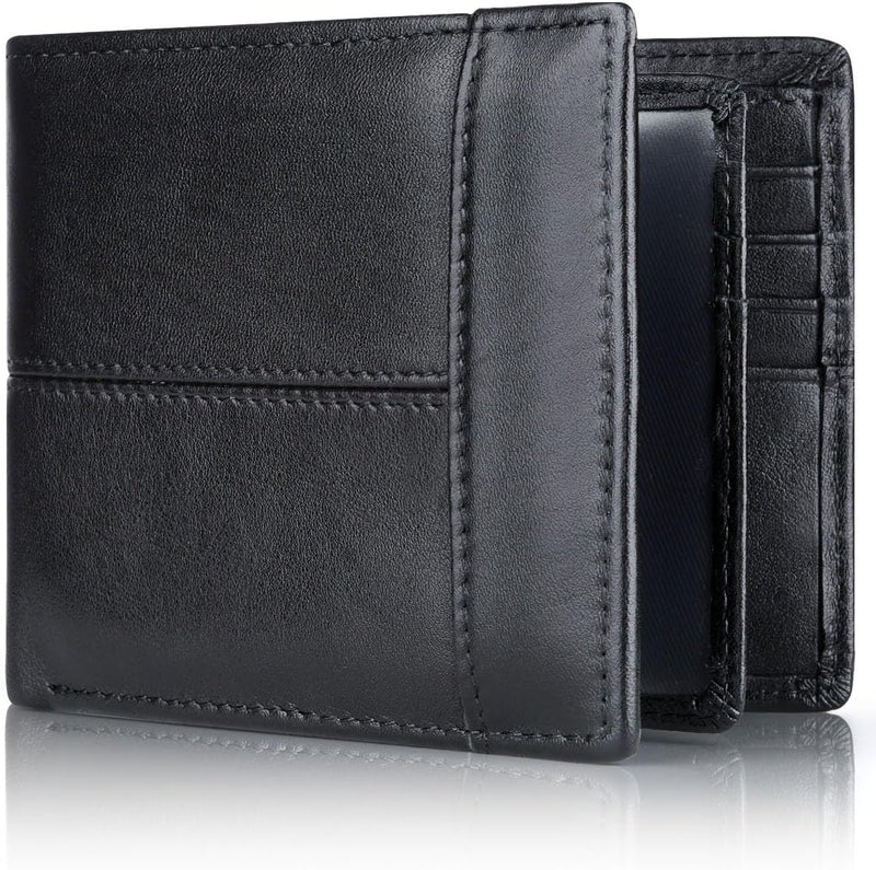 Premium RFID-Blocking Leather Bifold Wallet for Men - SlimArmor