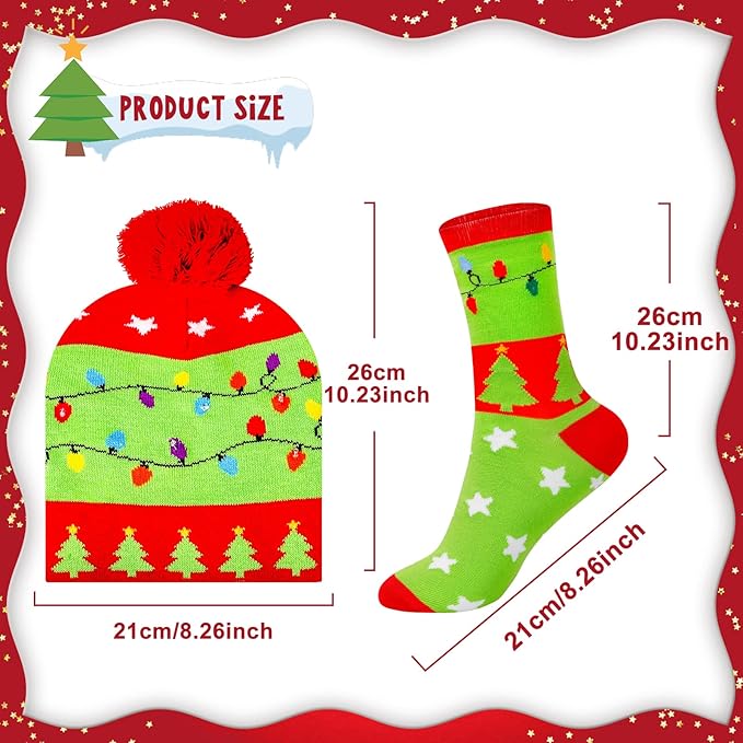 Christmas LED Beanie & Socks Set - GlowWear