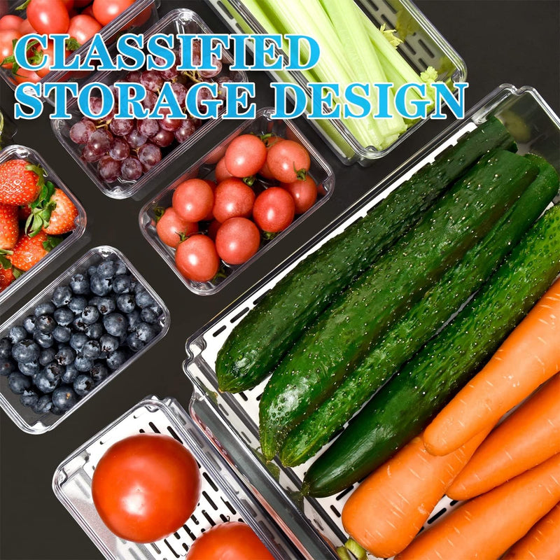 Stackable Refrigerator Organizer Set of 10 - FridgeMaster